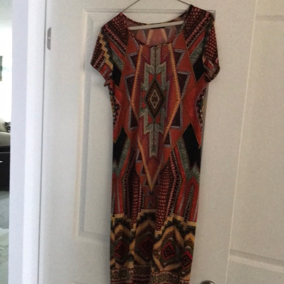 Multi color African print dress - Picture 1 of 2